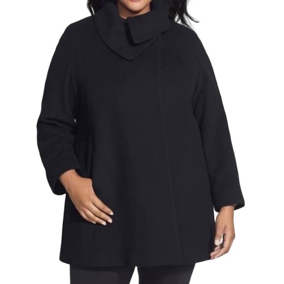 Cinzia Rocca Black Wool Coat Size 16 - Picture 1 of 13